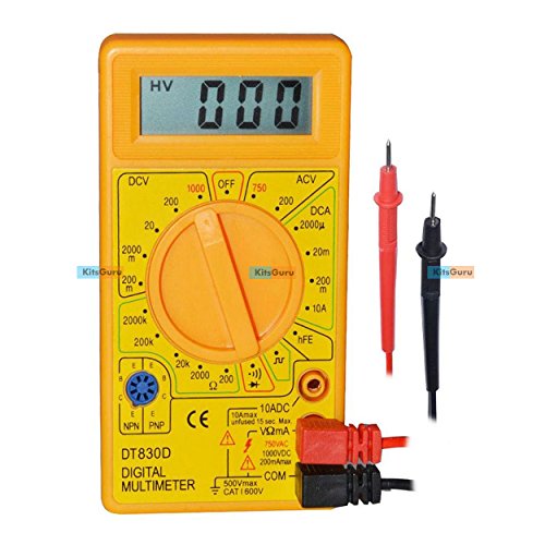 Imported DT830D Digital Multimeter (LCD Display) with Probe Pair KG172 KitsGuru