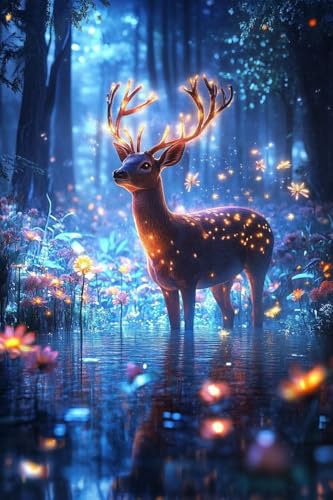 Diamond painting forêt 5D pour créer une déco de chambre chaleureuse