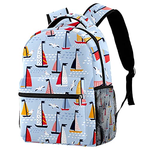 Sac à dos de voyage pour les loisirs enfants avec imprimé mer et yachts
