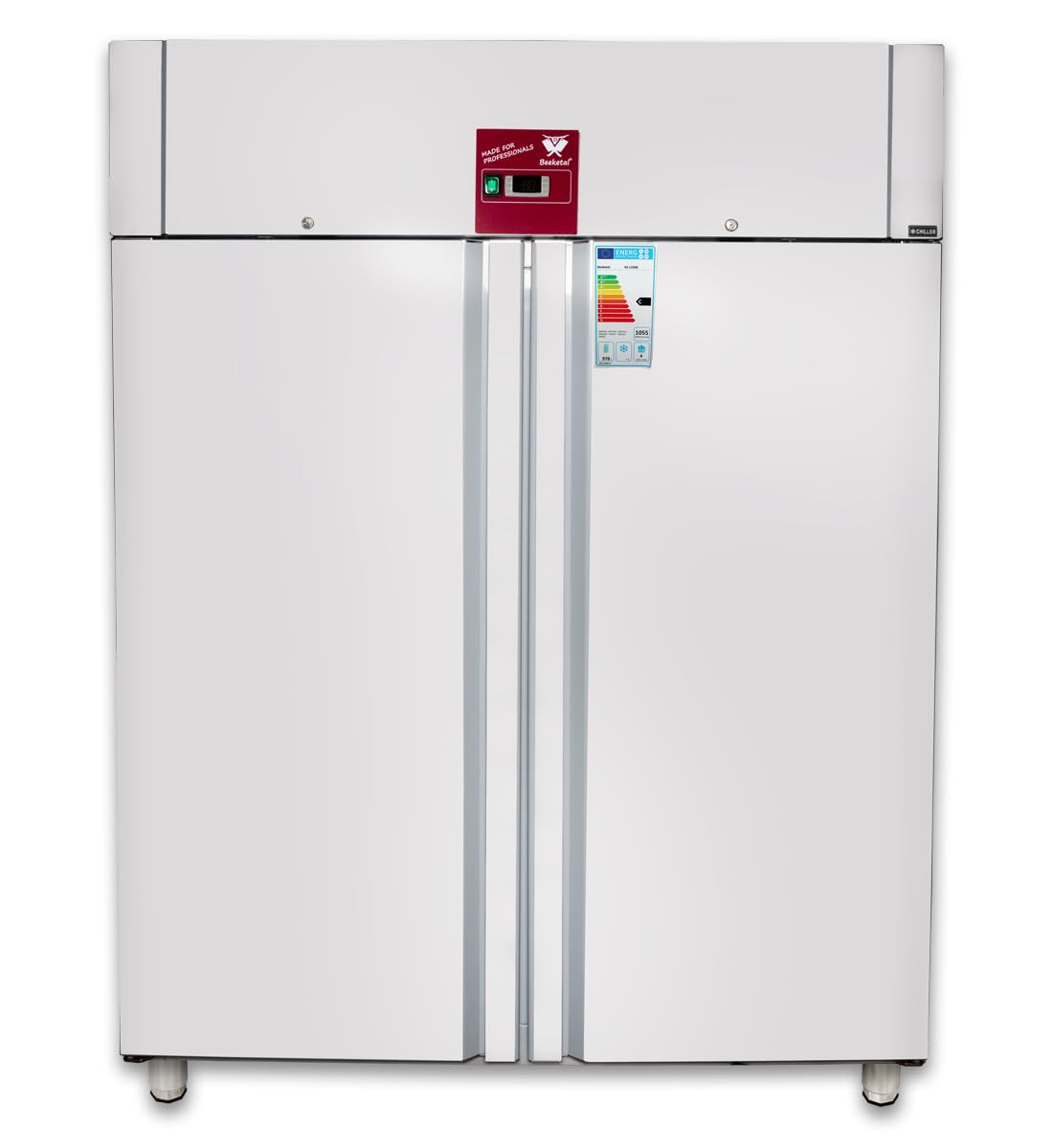 Beeketal Gastro Edelstahl Kühlschrank KS-1230B – 2-türiger Gewerbekühlschrank 978L mit Umluftkühlung, Digitale Steuerung, Energieklasse C, Profi Gastronomie Kühlschrank vollständig montiert