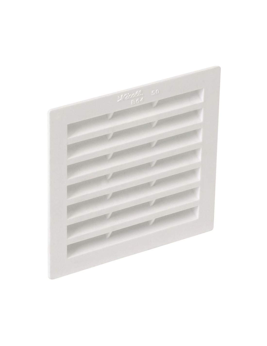 grille d'aération - a visser ou à coller - classique - carrée simple - nicoll 1b64