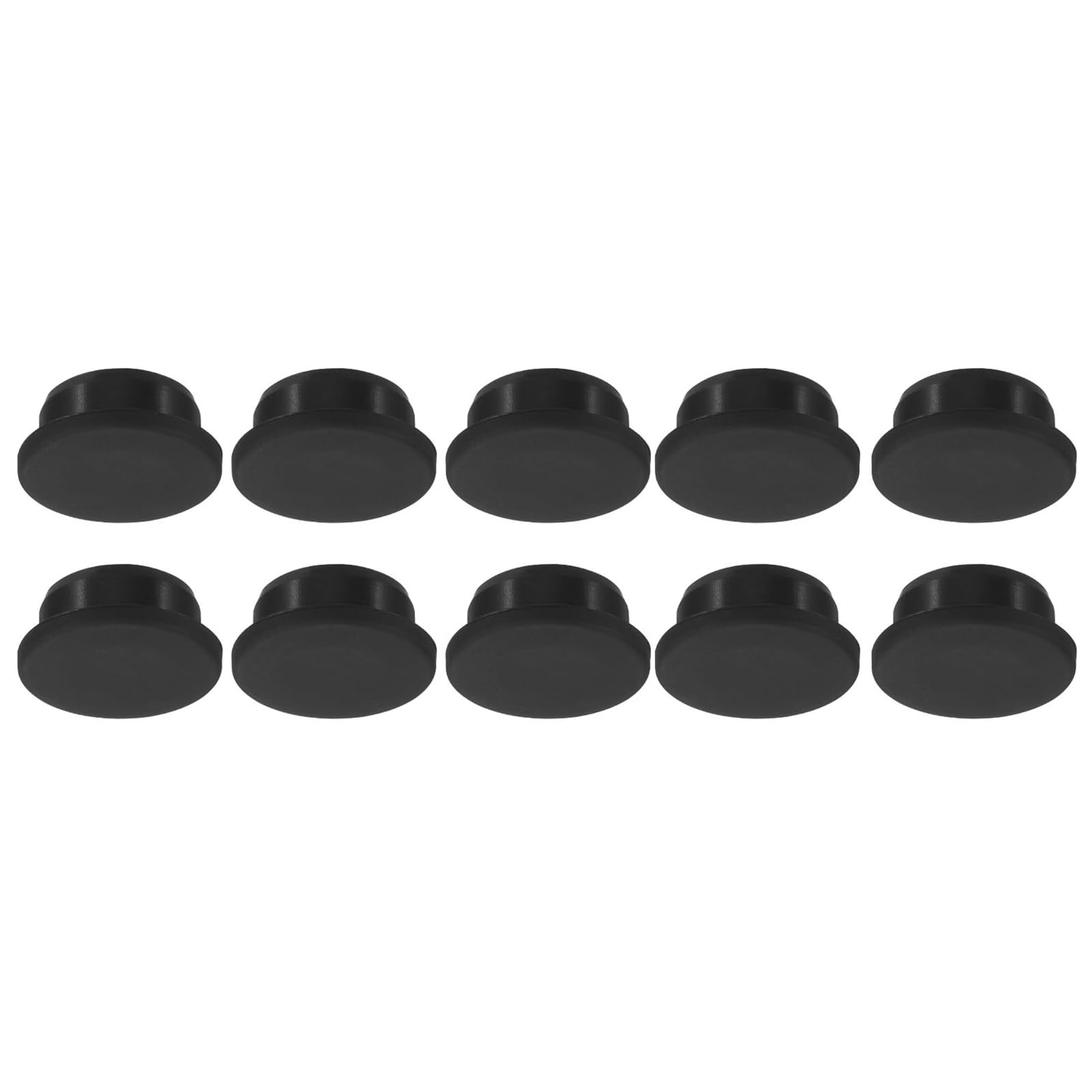 TA-VIGOR 10Pcs Silicone Hole Plugs, 26mm Diameter Hole Stoppers, Soft Flexible Rubber Panel Seal Cover Flush Type Panel Round for Kitchen Rubber Bulkheads Waterproof Sealing Plugs, Black