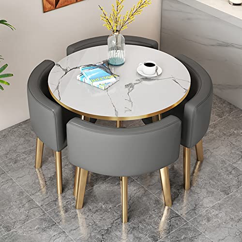 Office Reception Round Table Simple Kitchen Dining Table 80Cm,Leisure Table And Chair Set，Office Reception Negotiation Table And Chair Combination,Bar Balcony Bedroom Library Billiard Hall ( Color : D #TOP19