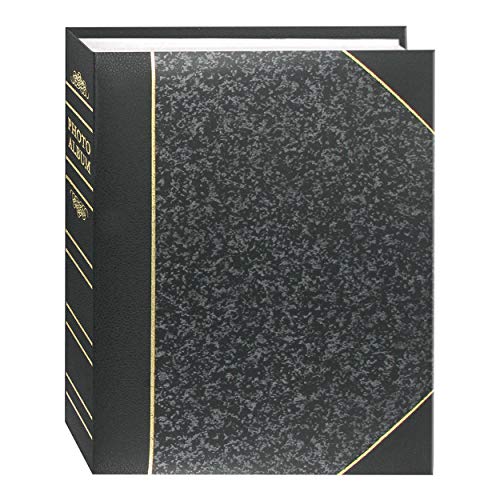 Pioneer Photo Albums BT-68 100-Pocket Leatherette Cover Ledger Style Le Memo Photo Album, 6 by 8-Inch, Silver and Black