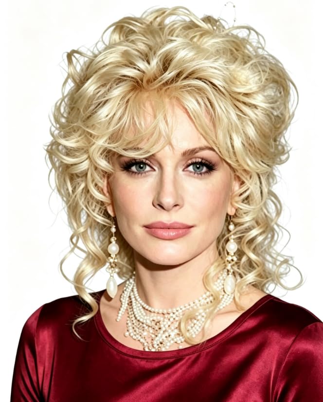 Image of Layered Blonde Wigs for White Women with Bangs, Straight Short Hair Wig, (Blonde#5)