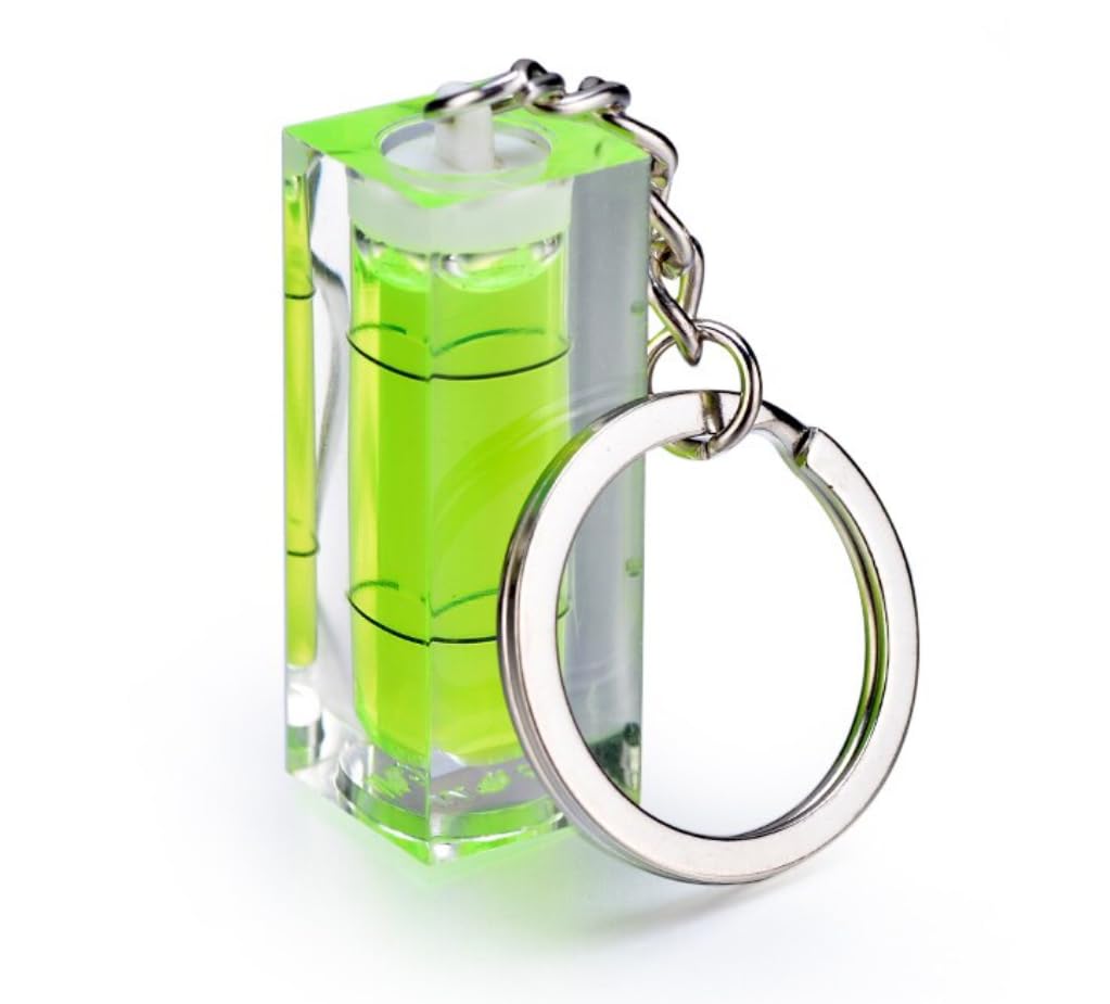 Psl Neon Yellow Leveler Keychain Spirit Bubble Level Mini Pocket Tool 15X15x40mm Levels Measuring Layout Tools 1Pcs