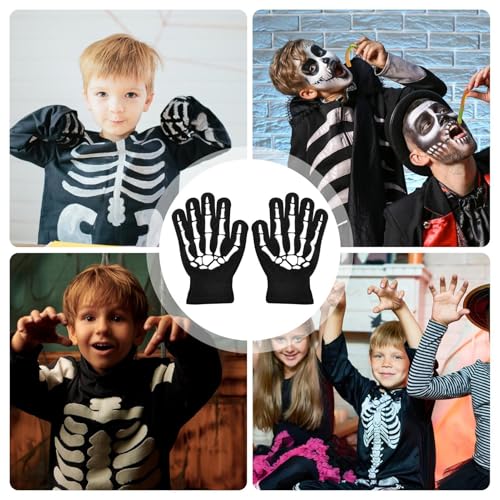 de ciclismo esqueleto – de caveira de dedo inteiro de Halloween brilham no escuro, de esqueleto conf