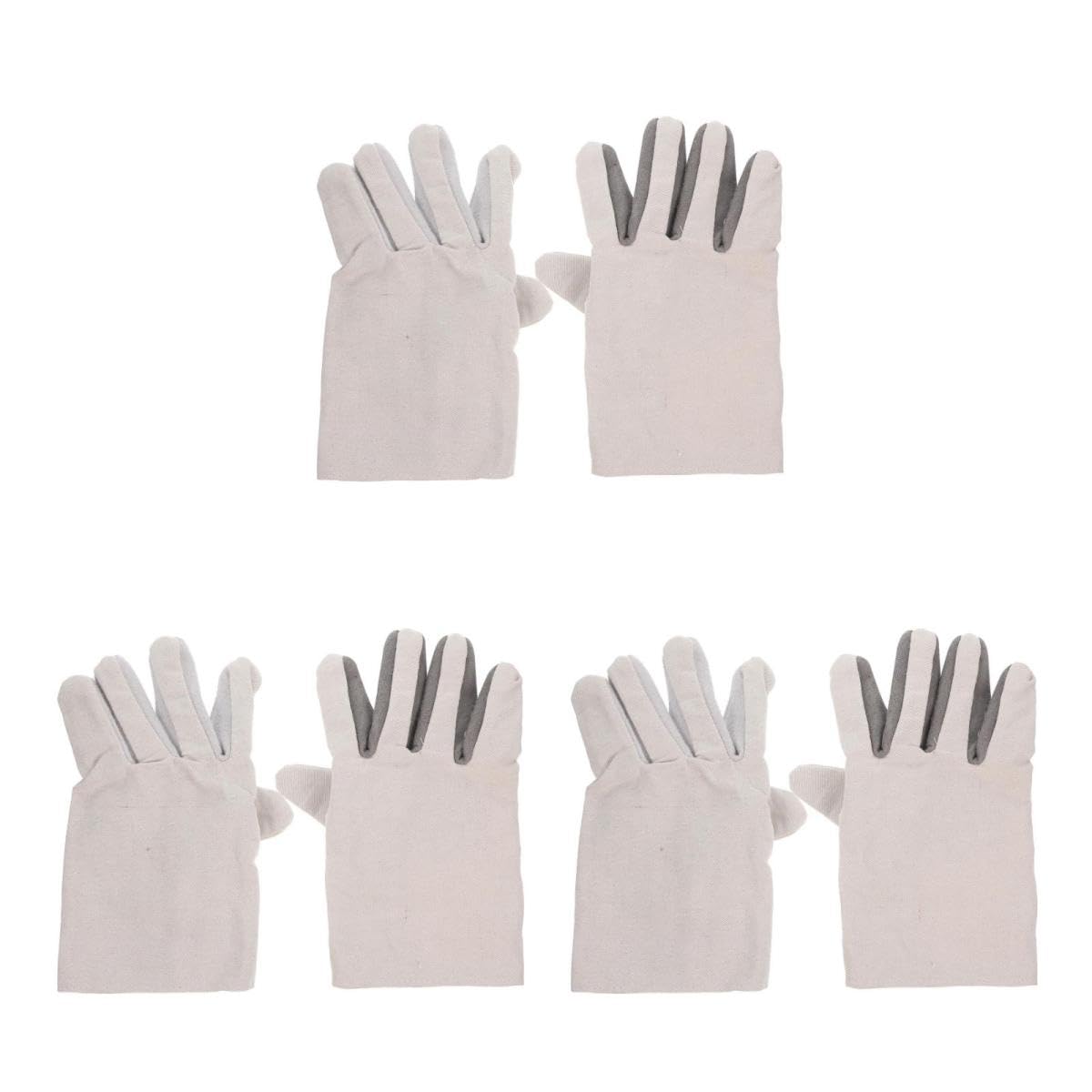 Uonlytech 3pares Guantes De Soldador De Cuero De Vaca y Lona De Doble Capa Resistentes Al Desgaste Aceite Para Trabajos Pesados y Actividades Al Aire Como Barbacoas y Camping