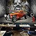 Produktbild Mddjj Benutzerdefinierte Wandgemälde Der Tapete 3D  Stereoskopisches Raum-Auto-Schädel-Straßen-Graffiti-Kunst-Restaurant-Hintergrund-Wandgemälde Wohnzimmer Dekoration-280x200cm
