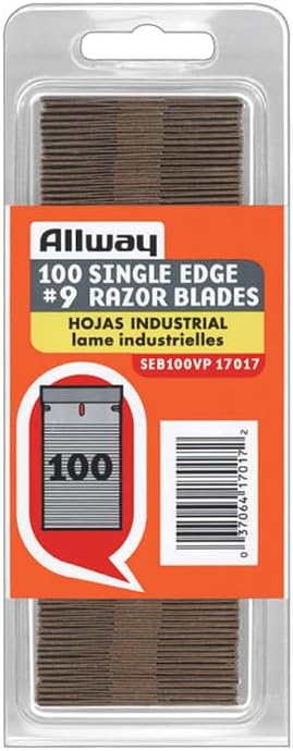 20-Pack of Allway SEB100VP SEB-Series Single Edge Razor Blades, Clam Shell, 100-Pack