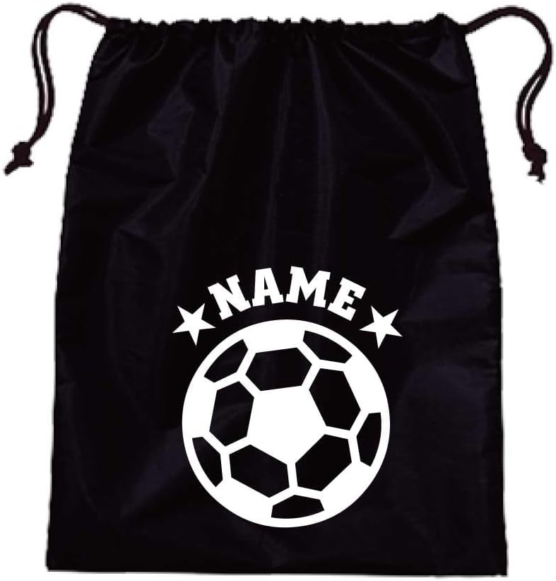 持ち手付き巾着袋  上靴入れ   サッカーボール柄×ブラック Amazon.co.jp: サッカーボール 名入れシューズバッグ 靴入れ シューズ