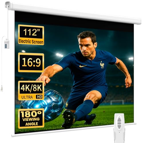 Écran de Projection motorisé Luxscreen de 112 Pouces. Dimensions du Tissu : 1,97 x 1,97 m....