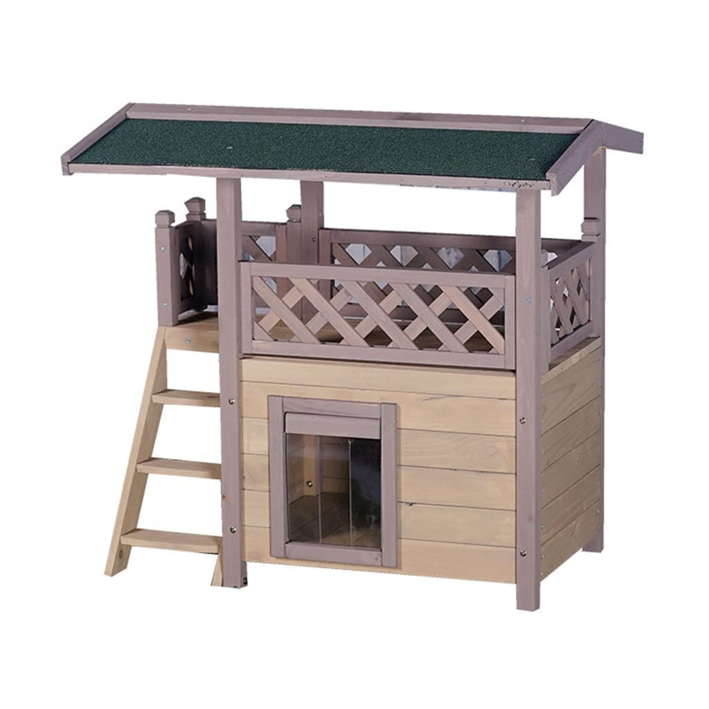 木製2階建て犬用ハウス スロープ付き 木製2階建て犬用ハウス スロープ付き ペットハウス 小型犬 犬