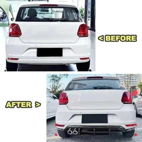 Difusor de parachoques trasero para VW Polo MK5 6R 2009 a 2014, kit de carrocería protector 5