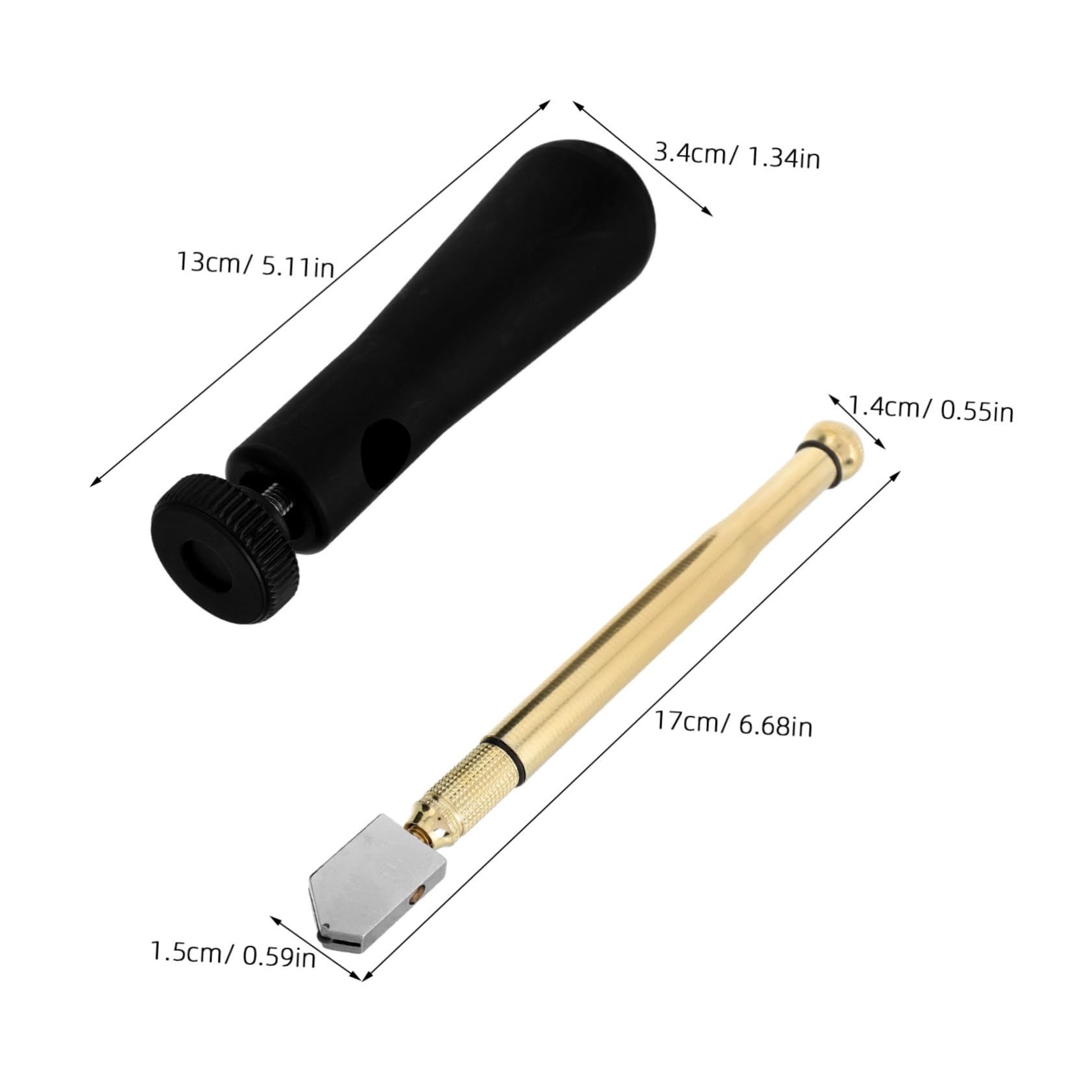 Housoutil 1Set Glass Cutter with Oil Feed Handle Precision Carbide Tip Tool for Effortless Cutting of Thick Tiles Mirrors and Mosaic Glass Enhanced Torque Bar for Increased Leverage