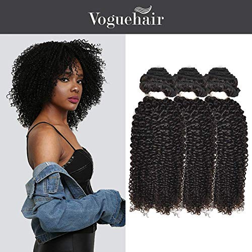Vogue Hair By Ali Hairs 100% Brazilian Human Hair Weave Natural Bohemian Jerry 3 Bundles 6A Unprocessed Virgin Remy Human Hair Extensions Natural Color (10 12 14)