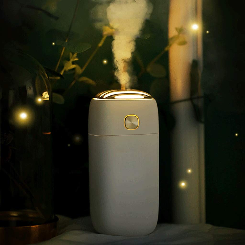 Nawilżacz przenośny nawilżacz 260 ml, mini nawilżacz zimnej mgły z lampką nocną, osobisty nawilżacz USB automatycznie wyłączany, ultramiękki, 2 tryby natrysku, odpowiedni dla rodziny, dziecka, sypialni, biura