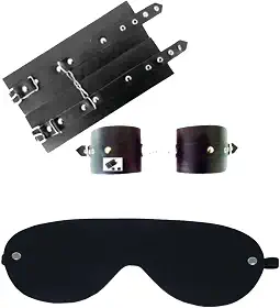 Kit Fetiche para Casal com Venda e Algema em Couro
