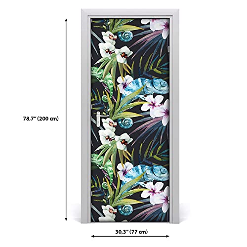 Autocollant de porte 77x200cm imperméable décoration de jungle - 3