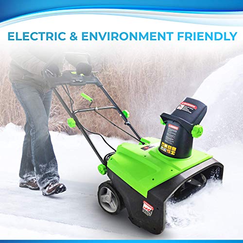 Project One Electric Snow Blower,|15-Amp| 20-Inch Width Steel Auger Dual Electric Motor Snow Thrower, 180° Chute Rotation, 45\" Vertical, 30 FT Throwing Distance, Electric Lightweight, Low Noise - Thumbnail 6