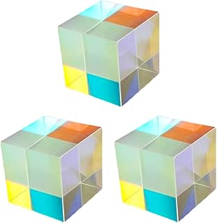 Clear Glass 3pcs Optical Glass RGB Dispersion Cube for Physics Teaching Decoration Arts - 1x1x1cm Stained Glass