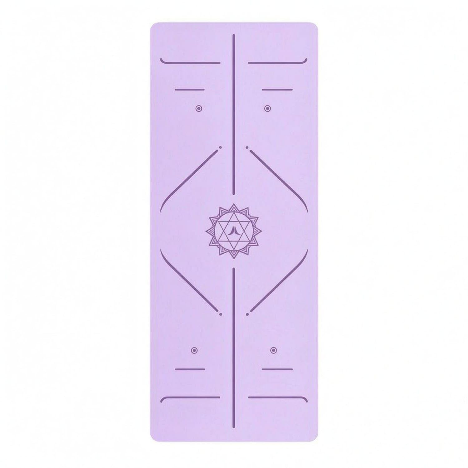 BNF® Cushioned Alignment Line Exercise Mat Mat PU Rubber Alignment Exercise Mat Mat Printed Fitness Gear Rounded Corners for Floor Exercise, Light Purple-image-44