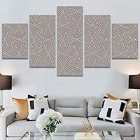 SIGNWIN 5 Panel Canvas Wall Art Modern Art Contemporary Dramatic Geometric Mixed Media Multicolor Patterns for Home Decorations Ready to Hang - 60