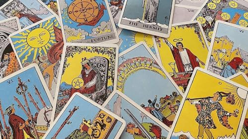 Image of The Rider Tarot Oracle Tarot Cards in A Tin A 78-Card Deck with Guidebook Gilded Golden (Limited Edition) 400 GSM Gold Core Cardstock for Adults (The Rider Gold Foil)