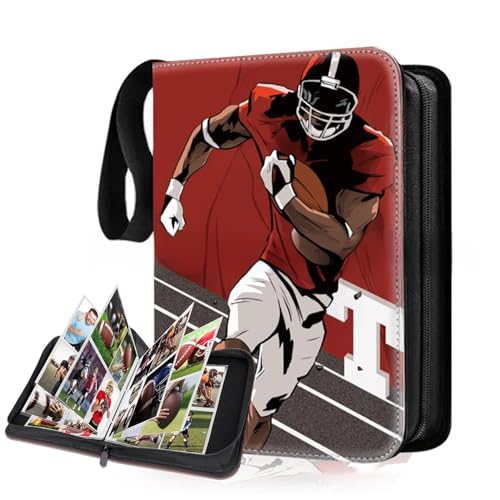 Rugby Card Binder for Cards Binder 4 Pocket,Compatible with Cards, 4 Pocket Pages Sleeves Hold up 400 Cards.Trading Card Binder with Sleeves?Card Holder Collector (Rugby, 4 Pockets 400 Cards)