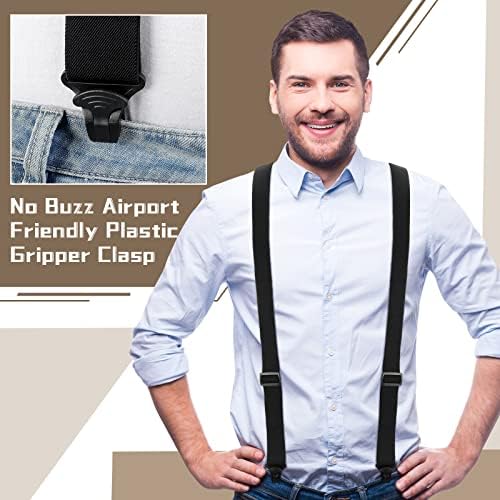 2 Pcs Airport Friendly Suspenders Hidden Suspenders Plastic Clips Y