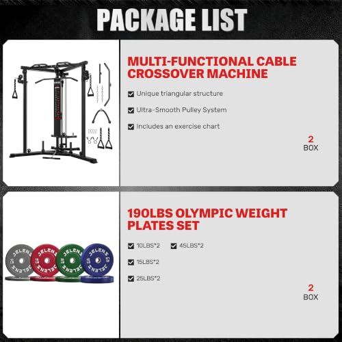Image of CC01 Cable Crossover Machine with High and Low Pulley System, Functional Trainer with Pull Up Bars and Optional Bundle, Cable Machine for Home Gym Power Workout