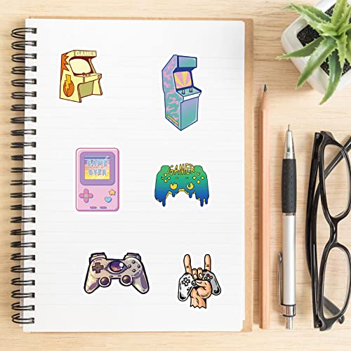 Image of 60pcs Color Gaming Stickers for Teen Water Bottle,Cool Cartoon Trendy Gamepad Stickers Fun Aesthetic Waterproof Vinyl Decals for Laptop Bumper Luggage Skateboard Guitar