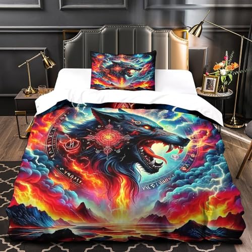 Housse de couette loup impression 3D haute définition en microfibre - 4