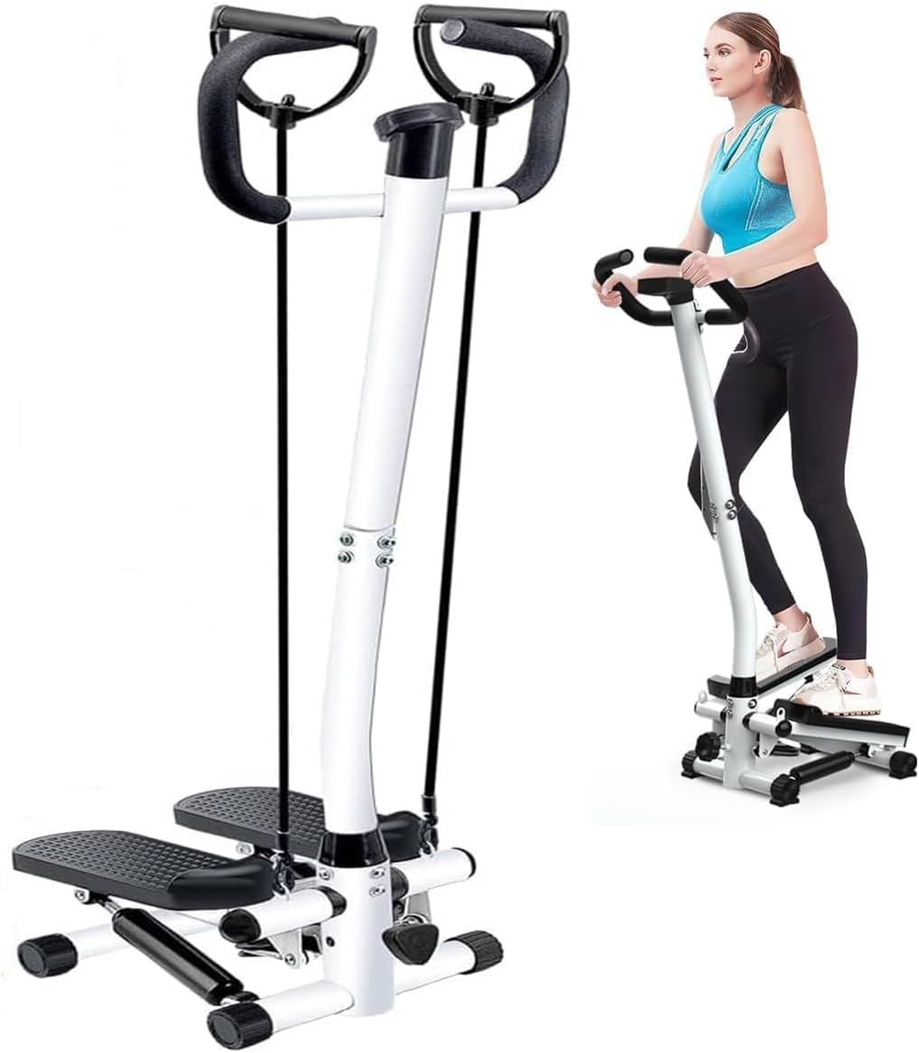 Household Stepper Machine with Armrest Resistance Band, Multifunctional Mini Hydraulic Steppers for Weight Loss Aerobic Exercise Full Body Exercise Equipment for Men & Women-image-34