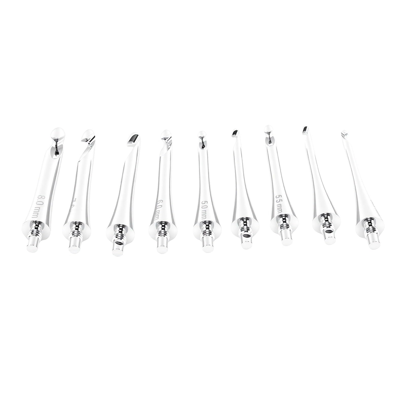 Tnfeeon Zestaw 9 Sztuk Wymiennych Szydełek, 3,5-8,0 Mm, Drewniana Rączka,