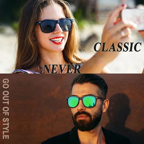 Image of Joopin Square Sunglasses Polarized UV400 Designer Sun Glasses Men Women | Oversized, Plastic Frame, Retro, Vintage, Unisex, Trendy Shades for Driving, Party, Fishing, Business, Costume