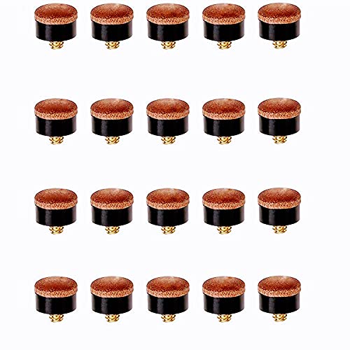 LATRAT Lot de 20 10 mm Embouts Rigide Queue de Billard Vis de Remplacement sur,Tete Queue Billard à Visser-Bout Queue Billard (Marron) Cover