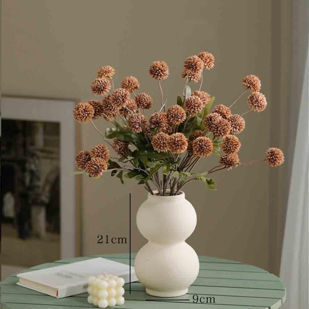 Fiori artificiali Fiori di simulazione di tarassaco, composizione floreale finta for la casa, soggiorno, con vaso in ceramica Fiore finto