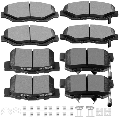 SCITOO Front Ceramic Rear Semi-Metal Disc Brake Pad Set Fit