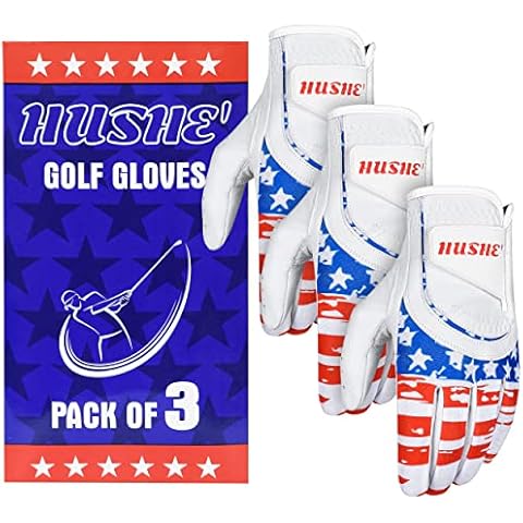 American Flag Golf Glove USA Flag Golf Glove White (Pack of 3) (Small, Left) Cover