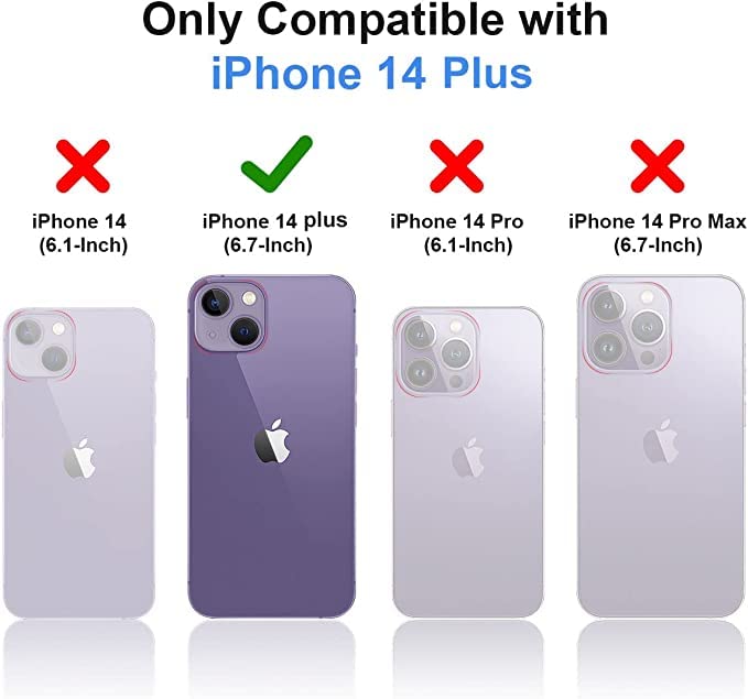 Image of MIDOS Back Cover Compatible with iPhone 14 Plus Case Liquid Silicone Full Protection Shock Proof Back Cover for iPhone 14 Plus (2022) 6.7 inch (Purple)