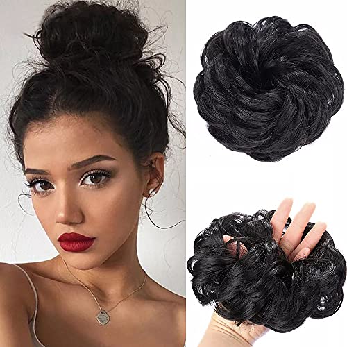 Chouchou moelleux blond doré pour chignon de mariée et fêtes