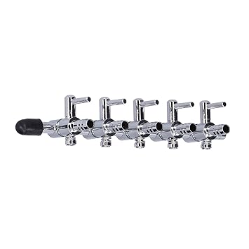 Aquarium CO2 Splitter, Accurate Efficient Energy Saving 6mm Hose Fish Tank Valve with Control Valve for Fish Tank for Aquarium(5 Heads)