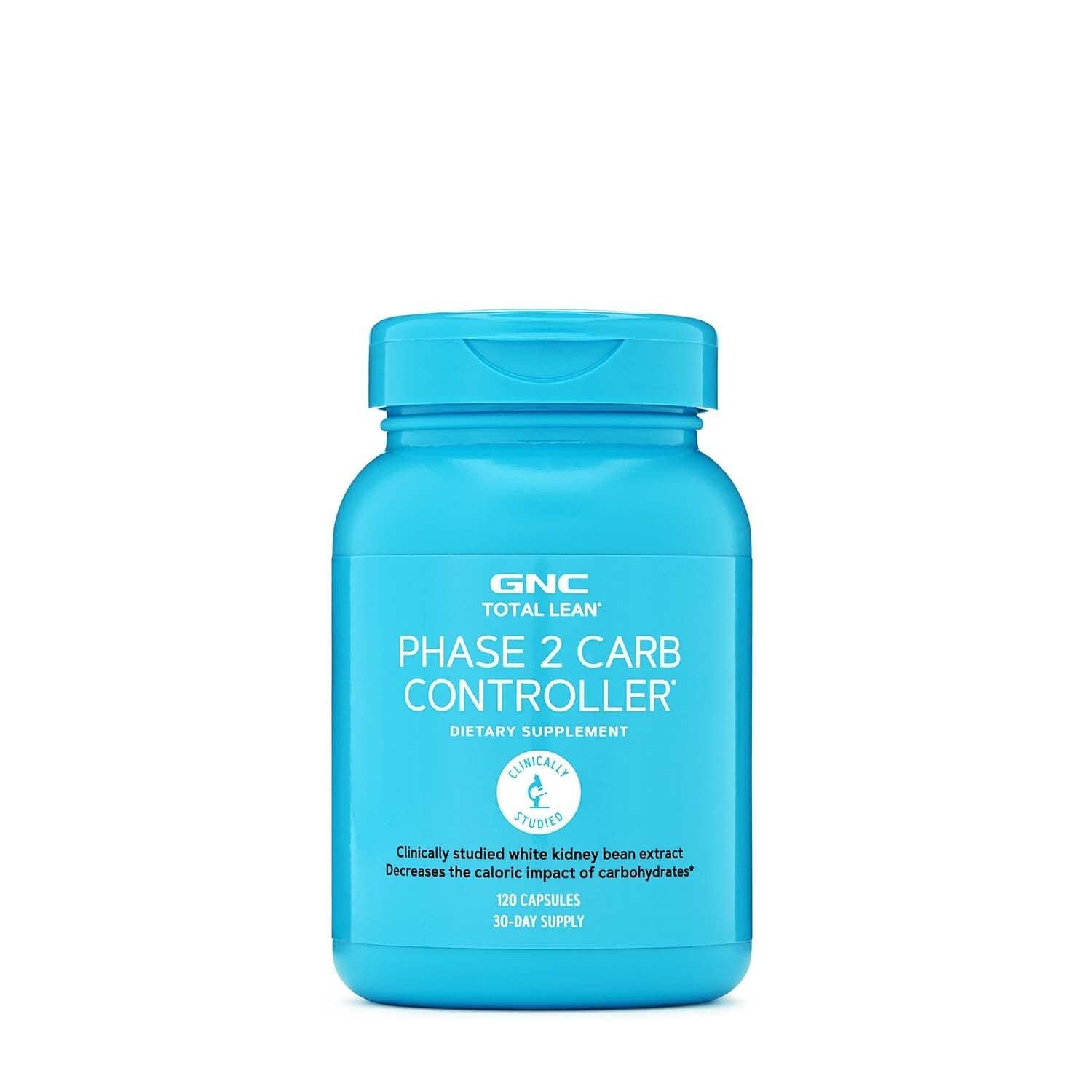 GNC Total Lean Phase 2 Carb Controller, Decreases Calorie Impact from Carbohydrates, 120 Capsules