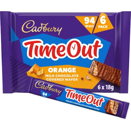 Cadbury Timeout Orange Chocolate Wafer Bars 6 x 18 g (Pack of 1)