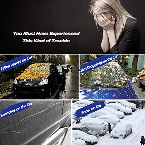 Image of AUQDD 6-Layers PEVA New Material Sedan SUV Full Padded Car Cover Waterproof All Weather Weatherproof UV Sun Protection Snow Dust Storm Resistant Outdoor Exterior Custom Form-Fit Straps 165 inch-179 inchOrange