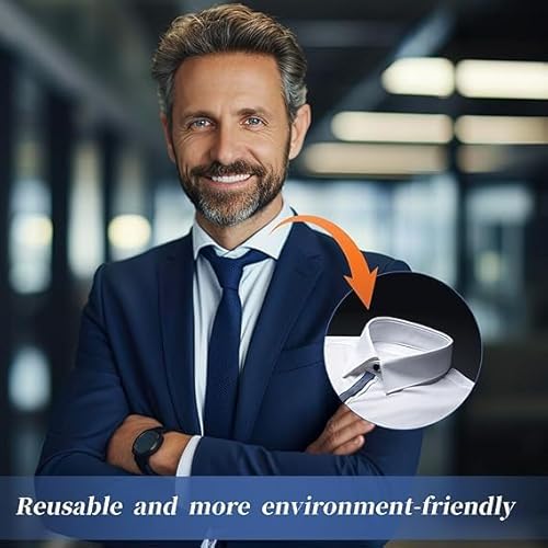 دعامات طوق بلاستيكية للقمصان الرسمية للرجال من لونيميا، 100 قطعة من دعامات الياقة البلاستيكية تثبت الياقة وعظام الياقة تقوية الياقة للرجال قمصان بيضاء