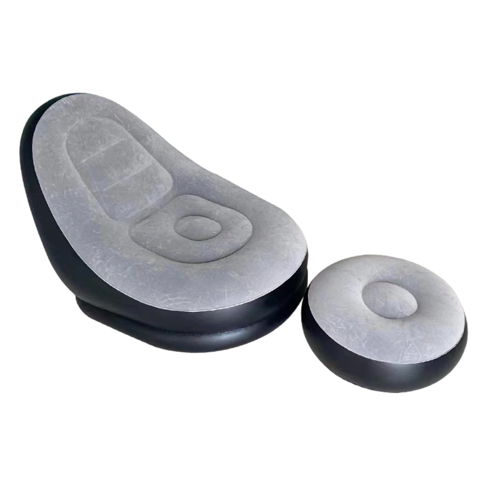 Buxuaaaa Inflatable Couch for Adults Comfortable Inflatable Chair with Ottoman Flocking Surfaces Air Chair for Gaming Flocking Sofa Set
