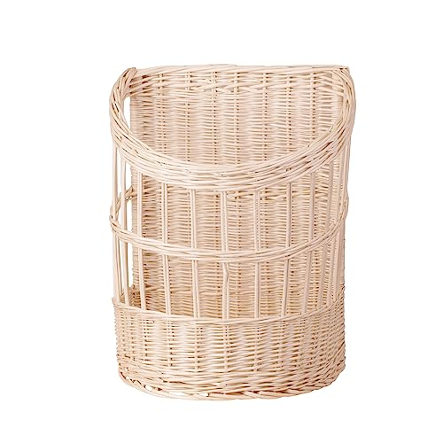 e-wicker24 Alles aus Weide Présentoir à pain debout, Huche à pain en osier naturel, Corbeille baguette en osier (blanc)