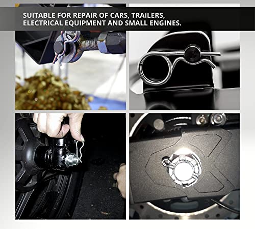 DOJA Barcelona | R-Federstecker | 2mm | Klappsplinte Sortiment Pack 50 | R-Federsplint aus verzinktem Stahl für Karosserie | Splint Federverschluss | Safety Motor Zugfeder Splinte | Sicherungssplint